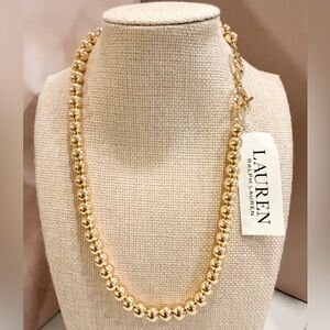 Lauren Ralph Lauren Gold-Tone Ball Beaded Collar Necklace